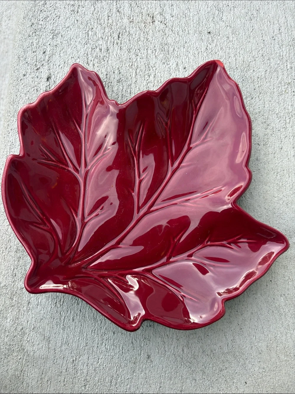 Vtg Thanksgiving Decor Lot Ceramic Leaf Dish Harvest Bowl & Wooden piece
